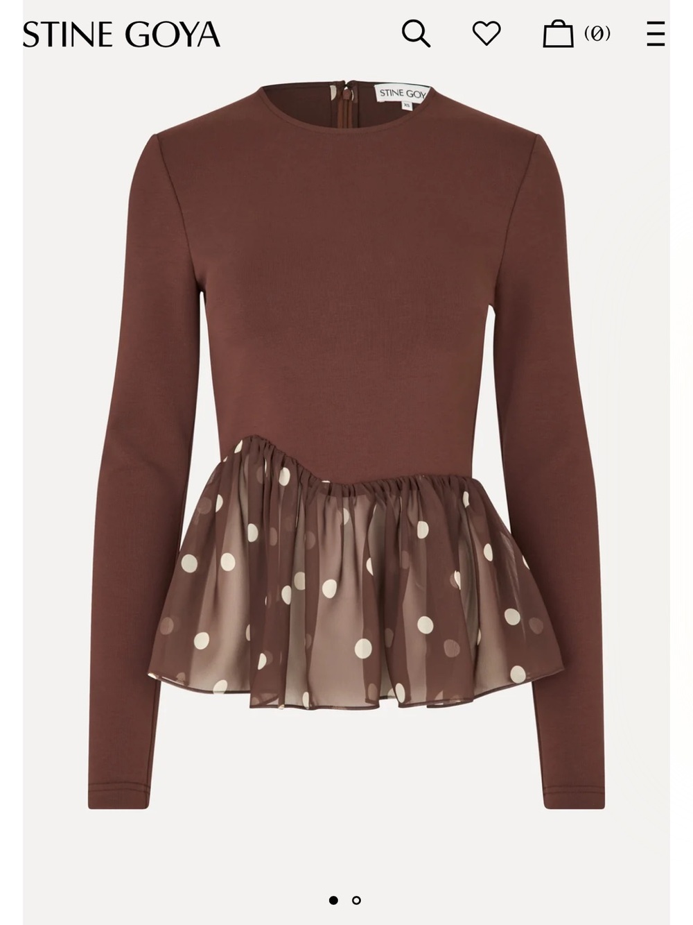 Stine Goya ASYMMETRICAL DRAPED TOP - ARTIST BLURRY DOTS